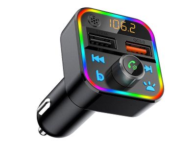 New LCD FM Transmitter Car Radio USB CardSD Bluetooth 5.0 Quick 3.0 Charge #1036