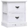 Bedside Cabinets 2 pcs White 38x28x45 cm Paulownia Wood Image 3