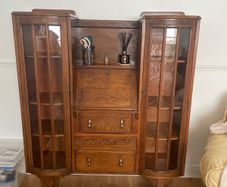 Oak bureau bookcase cabinet