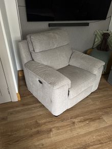 Silver grey electric armchair