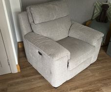 Silver grey electric armchair