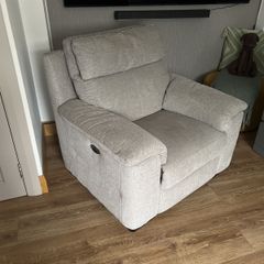 Silver grey electric armchair