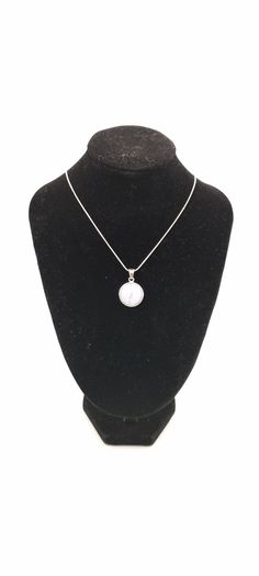 925 Vintage Sterling Silver Necklace, Montrose Blue Agate And Marcasite Reversible Pendant