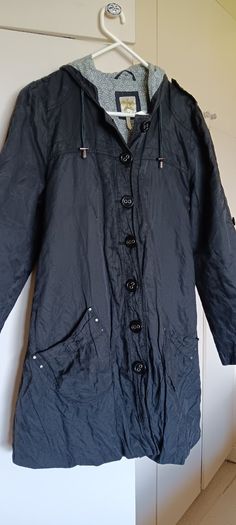 Black Parka Style Jacket with Hood