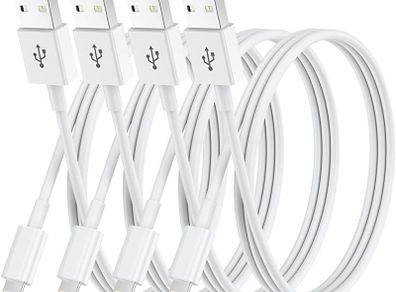 Charger Cable, 4Pack 3FT/1M MFi Certified Lightning Cable Apple Fast Charging Cable Compatible with iPhone 14 13 12 11 XS XR X Pro Max Mini 8 7 6S 6 Plus 5S SE iPad-white (FREE SHIPPING)