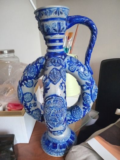 Antique German Westerwald Salt Glazed Ewer.