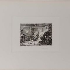 The Village Forge Etching 1864 Robert Brandard