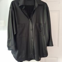 Peruzzi Faux Leather Jacket, Black