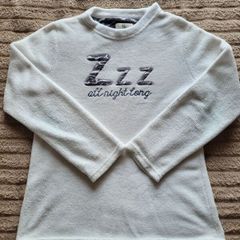 Love to Lounge "Zzz All Night Long" White Plush Pyjamas Top
