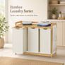 Bamboo Laundry Sorter with 3 Removable Bags and Storage Shelf 150L Image 2