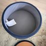 Navy stool with storage and tray Image 4