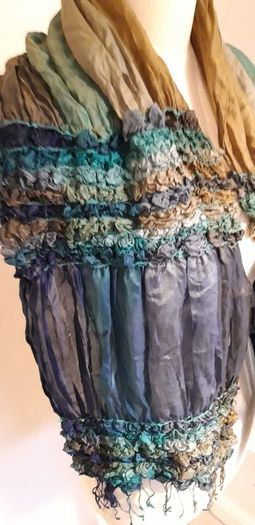 East Silk Scarf Blue/Green/Lime