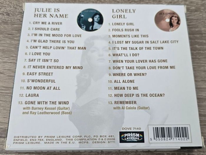 Julie London - Cry Me a River. 2 CD set. Mint condition