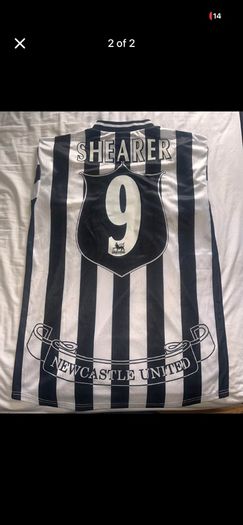 Retro Shearer Newcastle United 97-99 home kit - Size rLarge