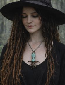 Sorceress Sorcerer Raven Claws Soldered with Two High Flash Amazonite Gemstone Pendant Talisman Witchy Spiritual