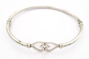 Vintage Sterling Silver Hearts Bangle
