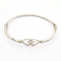 Vintage Sterling Silver Hearts Bangle