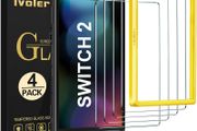 [4-Pack for Switch 2 Screen Protector with Alignment Frame Tool, 30-second installation- Bubble-Free Application - 9H Hardness -Tempered Glass Protection Film for Nintendo Switch 2 Model 2025