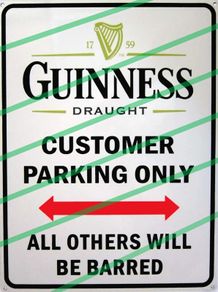 Guinness Draught Customer Parking Only Tin Metal Sign