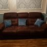 DFS suede 3 seater reclining sofa Image 10