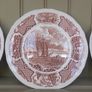 Vintage Set of Six Brown and White Fair Winds, Historical Scenes of Chinese Export to America - "The George Washington at Anchor" Salad Plates by Alfred Meakin Image 8