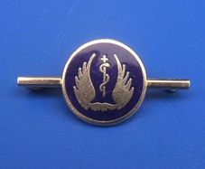 HOSPITAL LEAGUE of FRIENDS (health service volunteers) - an enamelled pin badge (1980s / 1990s)