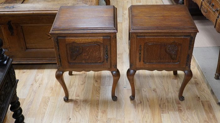 Pair of French Oak Bedside Cabinets