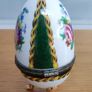Vintage Porcelain Egg Hinged Trinket Box 3 Gold Legs Floral Image 4