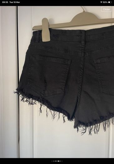 shorts  Bershka size 10 black frayed end style