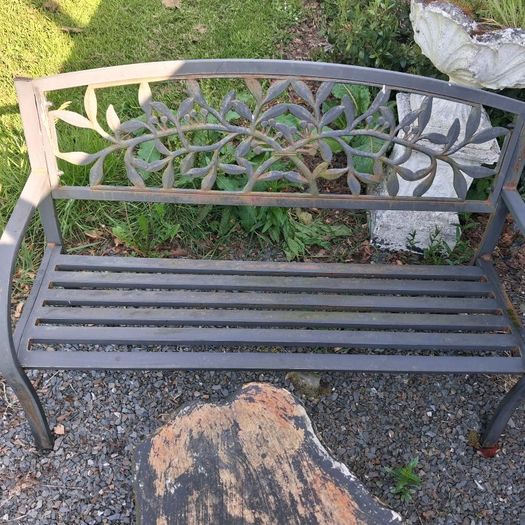 two garden benchs
