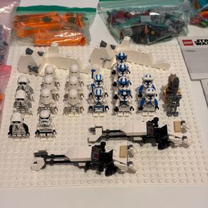 Lego Star Wars Mini Figures with extra sets and parts