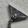 Prada Triangle Sterling Silver Chain Drop Earrings Image 2
