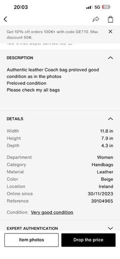 Coach bag
