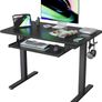 NEW SALE | Height Adjustable Electric Standing Desk with Keyboard Tray, 100 x 60 cm Sit Stand up Desk with Splice Board, Black Frame/Black Top Image 2