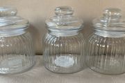 3 glass jars with lids