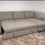New Beige Mellisa Corner Chaise Sofa Bed Image 2