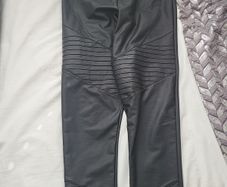 River Island Black Leather Biker Leggings