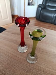 Mid Century Swedish Glass Vases Bo Borgstrom Aseda