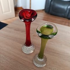 Mid Century Swedish Glass Vases Bo Borgstrom Aseda