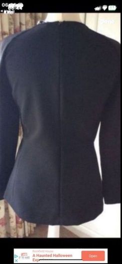 top zara long sleeve round neck suit fabric top with peplum
