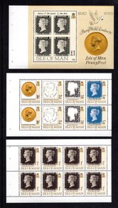 1990 Isle of Man 150th Anniversary of the Penny Black @ StampWold London 90 Commemorative Stamp Booklet Pane (3) Mint Never Hinged (MNH)