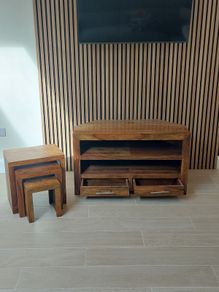 EZ Living TV Unit & 3 Piece Nest of Tables