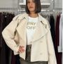 Emme Marella Navy Cropped Trench Coat Image 6