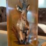 Rare Vintage Rhobard Rhonya Rhodesia Teak and Copper Sable Antelope Mounted Plaque Image 3