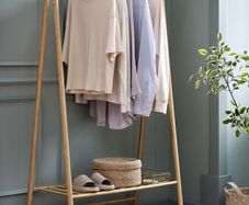 Bamboo clothes rail