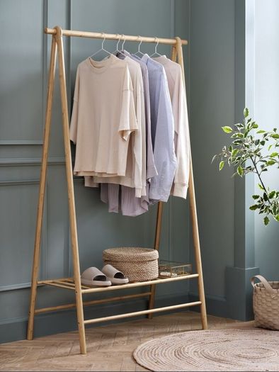 Bamboo clothes rail