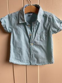 Blue short sleeve shirt 9-12 months