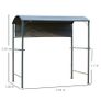 2.2 x 1.4m BBQ Shelter - Outdoor Grill Gazebo Canopy including Shelves, Hanging Hooks, and a Metal Frame, suitable for Garden Patio Backyard Image 3