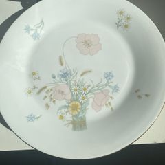 Set of six  Royal Doulton 10.7 inch dinner plates "Flirtation" pattern