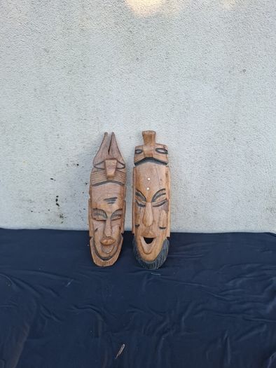 Duo african wood mask postage possible